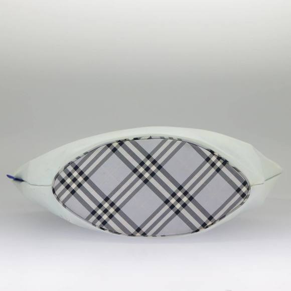 Burberrys Blue Label Tote Bag Nylon Leather Light Blue Brown Silver Auth ti2219 - Picture 12 of 16